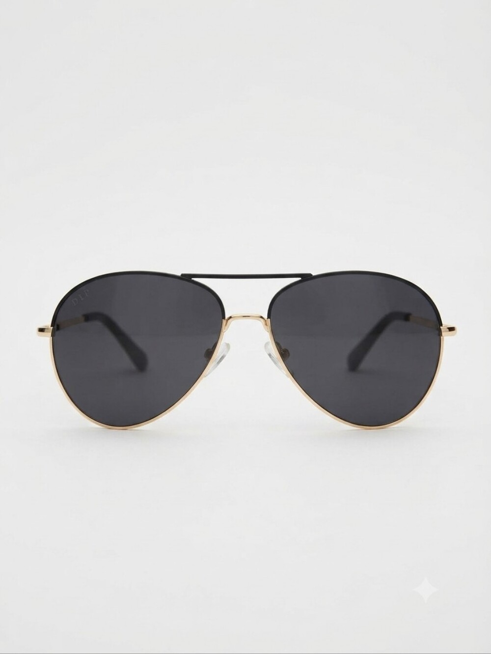 DIFF Eyewear Knox Gold & Black Aviator Sunglasses Grey Gradient Lenses